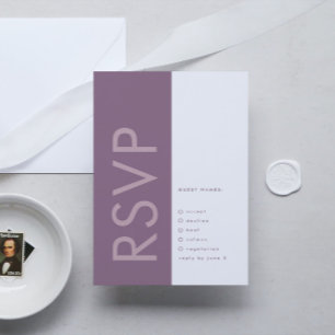Lila Lilac Modern Monogram fet Bröllop OSA Kort