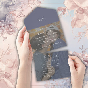 lila lilac monogram-foto bröllop