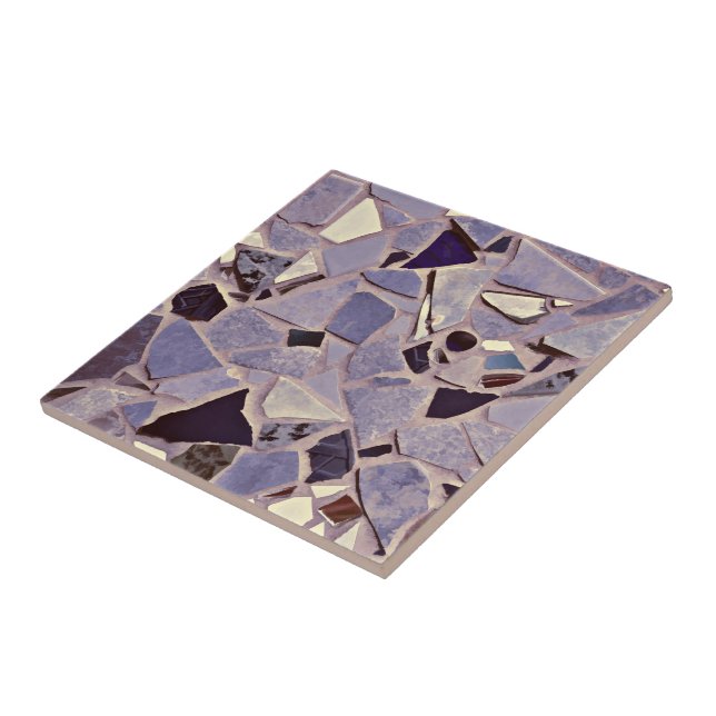 Lila Lilac Mosaic Terrazzo Photo Art Kakelplatta (Sidan)