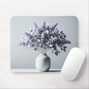 Lila Lilac och Silver Löv Bouquet Musmatta