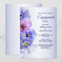 Lila Lilac Pansy Blommigt Rustic Förlovningsfest