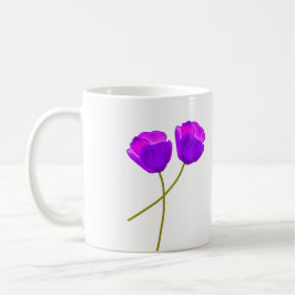 Lila Lilac Poppy Flowers Illustration Kaffemugg