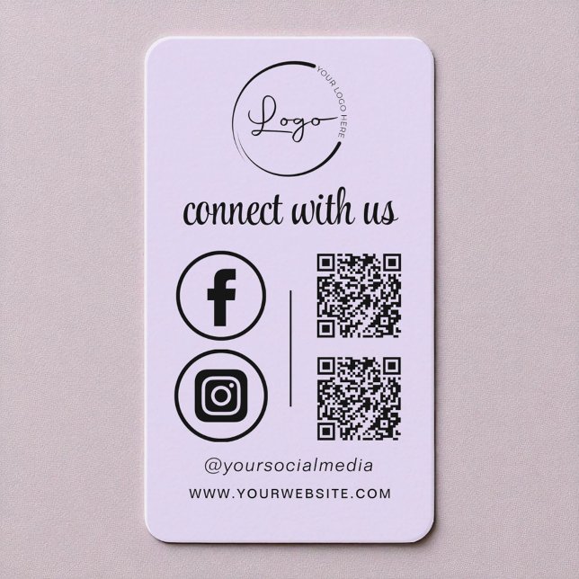 Lila Lilac QR Connect with US Business Logotyp Visitkort (Skapare uppladdad)