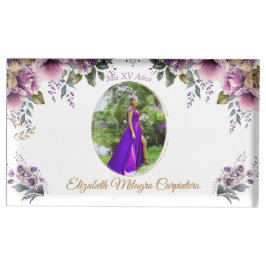 Lila Lilac Quinceañera Bordskort Innehavare Bordskorthållare
