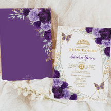 Lila Lilac Quinceañera Guld Tiara Geometric