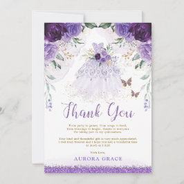 Lila Lilac Quinceañera Princess Tack Inbjudningar