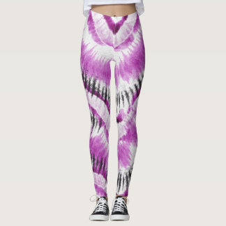 Lila lilac tie färgning av färgämnen leggings