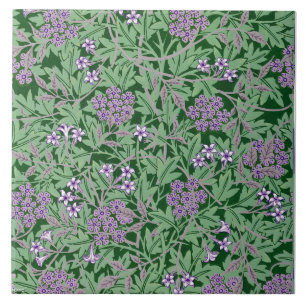 Lila-Lilac, vintage blommönster Kakelplatta