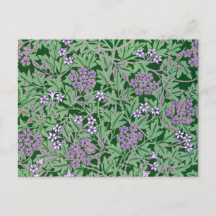 Lila-Lilac, vintage blommönster Vykort