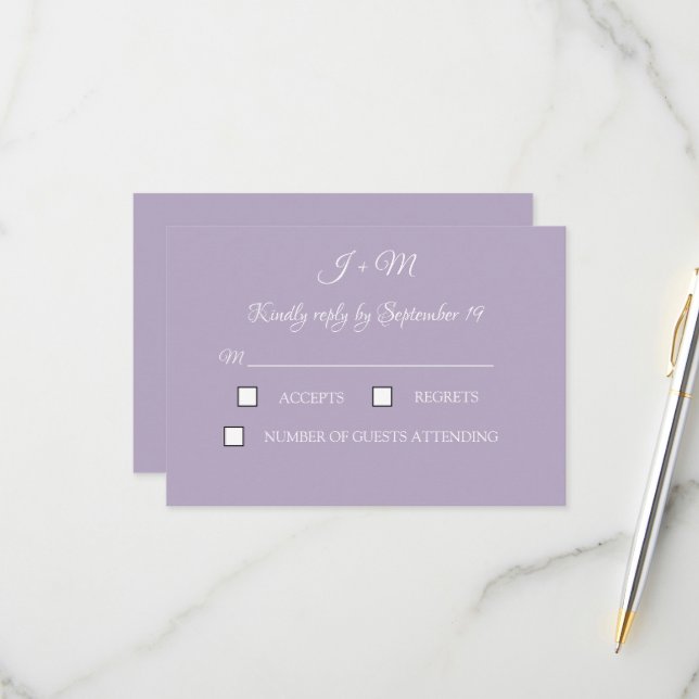 Lila Lilac Violet Simple Minimalist Modern OSA Kort (Fram/Back In Situ)