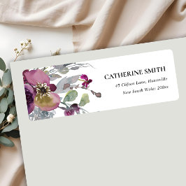 LILA LILAC WATERCOLOR BLOMMIGT ADRESS RETURADRESS ETIKETT