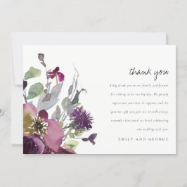 LILA LILAC WATERCOLOR BLOMMIGT BRÖLLOP TACK KORT