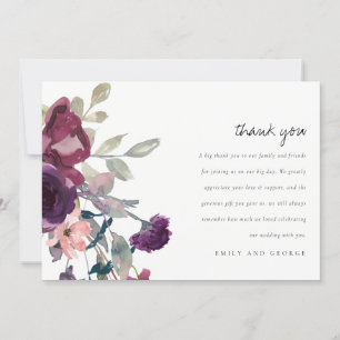 LILA LILAC WATERCOLOR BLOMMIGT BRÖLLOP TACK KORT
