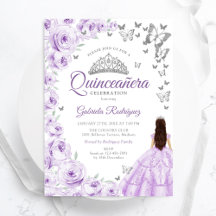 Lila Lilac Watercolor Blommigt Quinceanera