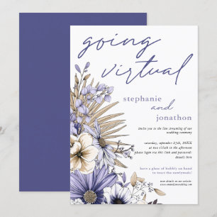 Lila Lilac Watercolor Blommigts Virtuellare Bröllo Inbjudningar