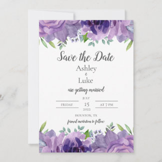 Lila Lilac Watercolor Flower Spara datum Datumet