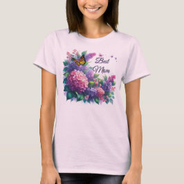 Lila Lilacs Best Mamma Blommigt T-Shirt