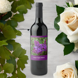 Lila Lilacs en Vår Day Vinflaska Etikett