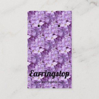 Lila Lilacs Flowers Earring Cards Visitkort