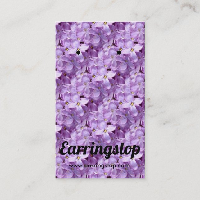Lila Lilacs Flowers Earring Cards Visitkort (Framsida)