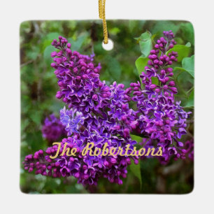 Lila Lilacs på Vår Day Ceramic Personlig Julgransprydnad Keramik