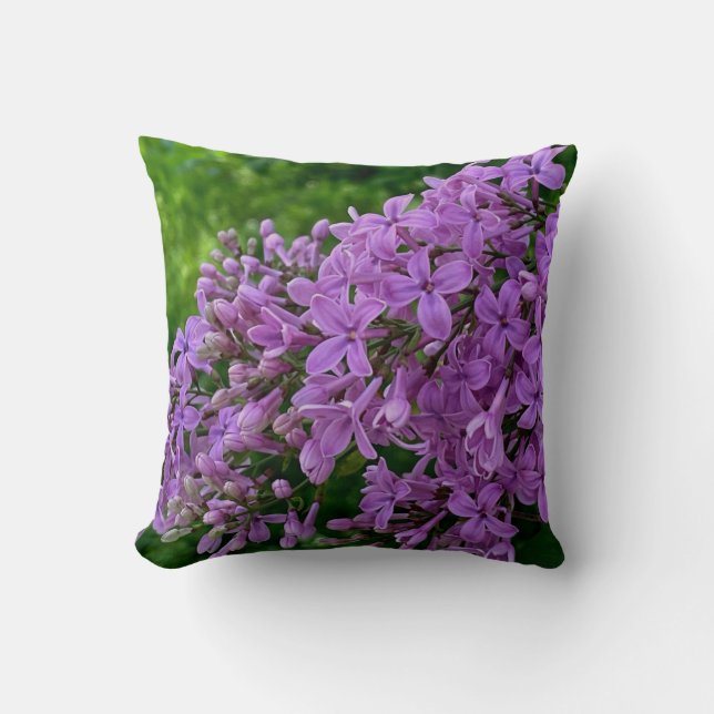 Lila lilacs romantisk elegant lila blommigt foto a kudde (Framsida)