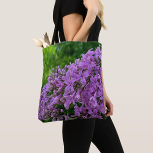 Lila lilacs romantisk elegant lila blommigt foto a tygkasse
