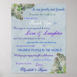 Lila Lilacs Tack Bröllop Poster