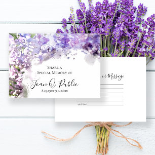 Lila Lilacs Watercolor A Memory Funeral Anteckningskort