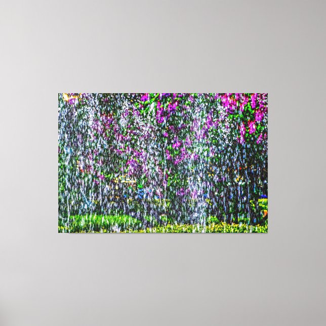 Lila Lilacs White Vatten Abstrakt Art Canvastryck (Framsida)