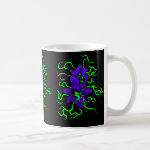 lila Lilie Blume Kaffemugg