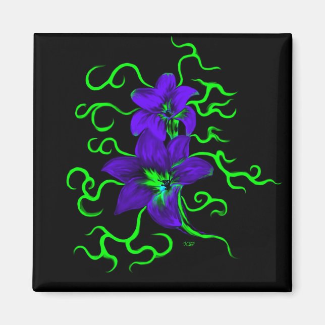 lila Lilie Blume Magnet (Framsidan)