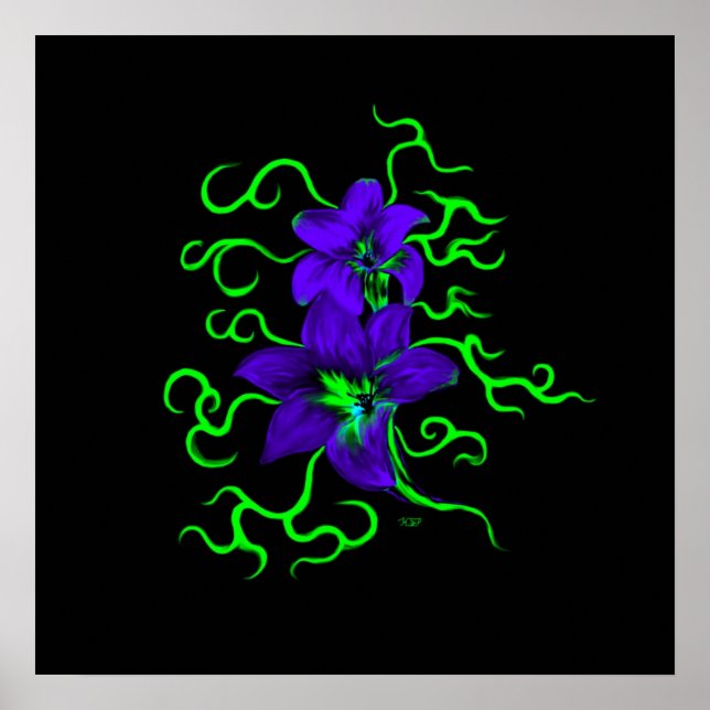 lila Lilie Blume Poster (Framsidan)