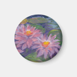 Lila Lilies in a Pond—Fridge Magnet