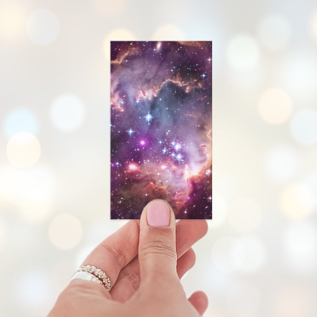 Lila Lilla magelliska molnet Visitkort (Create your own pink celestial photo business cards.)