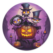 Lila lilla trollkarlsmonster söta Halloween