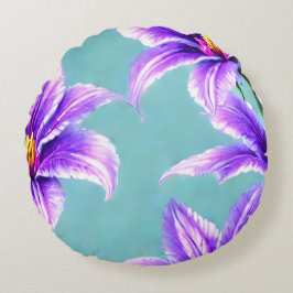 Lila Lilly från Valley Mönster Rund Kudde