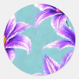 Lila Lilly från Valley Mönster Runt Klistermärke