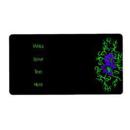 Lila Lily Flower på svart Fraktsedel