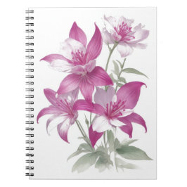 Lila Lily Flowers Anteckningsbok
