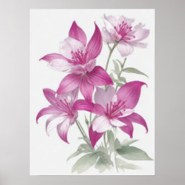 Lila Lily Flowers Poster