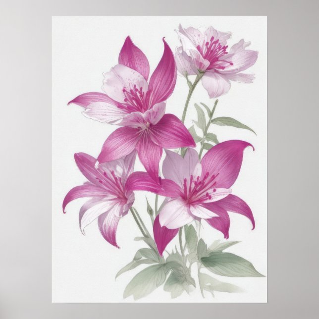 Lila Lily Flowers Poster (Framsidan)