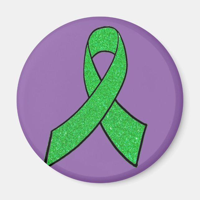 Lila & Limegrön Magnet för medvetenhet om borrelia (Framsidan)