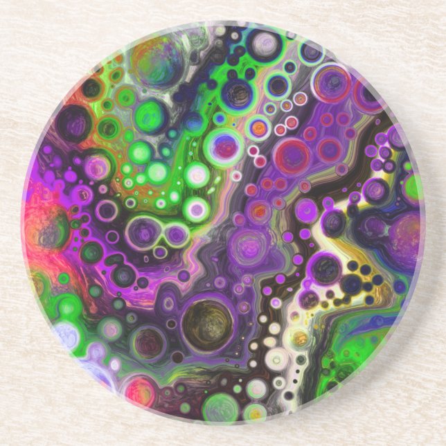 Lila, limgrön, svart fluid Art Underlägg (Framsidan)