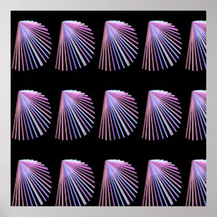 Lila Line Art Beach Seashell-design Poster