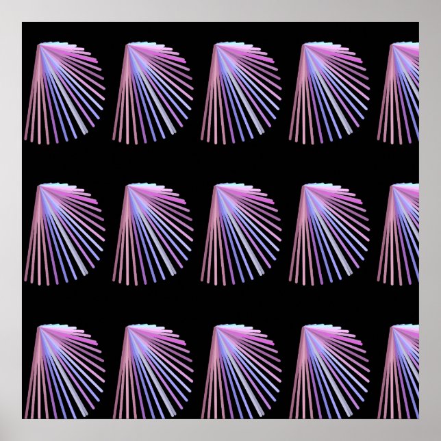 Lila Line Art Beach Seashell-design Poster (Framsidan)