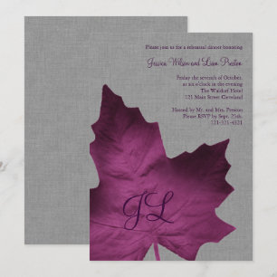 Lila Linen Monogrammed Rehearsal Dinner Inbjudan