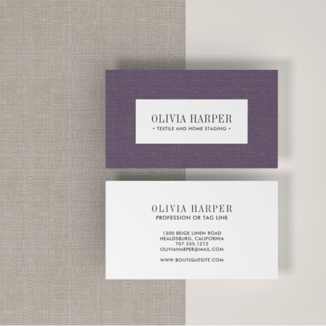 Lila | Linen-Professionell för vanlig Elegant Visitkort (Skapare uppladdad)
