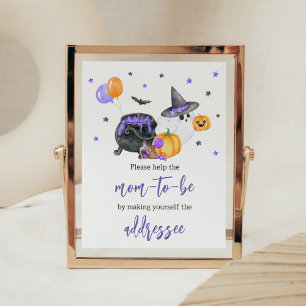 Lila Little Boo Baby Shower Kuvert Station Poster