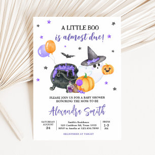 Lila Little Boo Ghost Baby Shower Inbjudningar